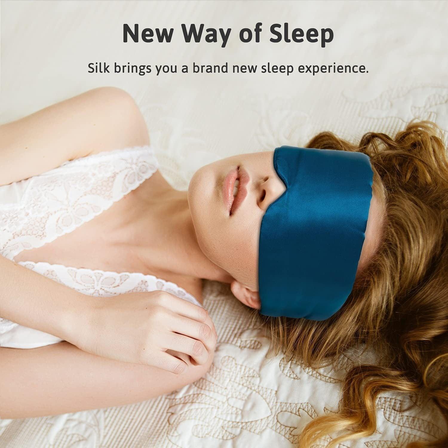 Long Sleep Shading Not Tight Ear All-inclusive Eye Shield Artificial Silk Cold Soft Eye Mask - Purely Find