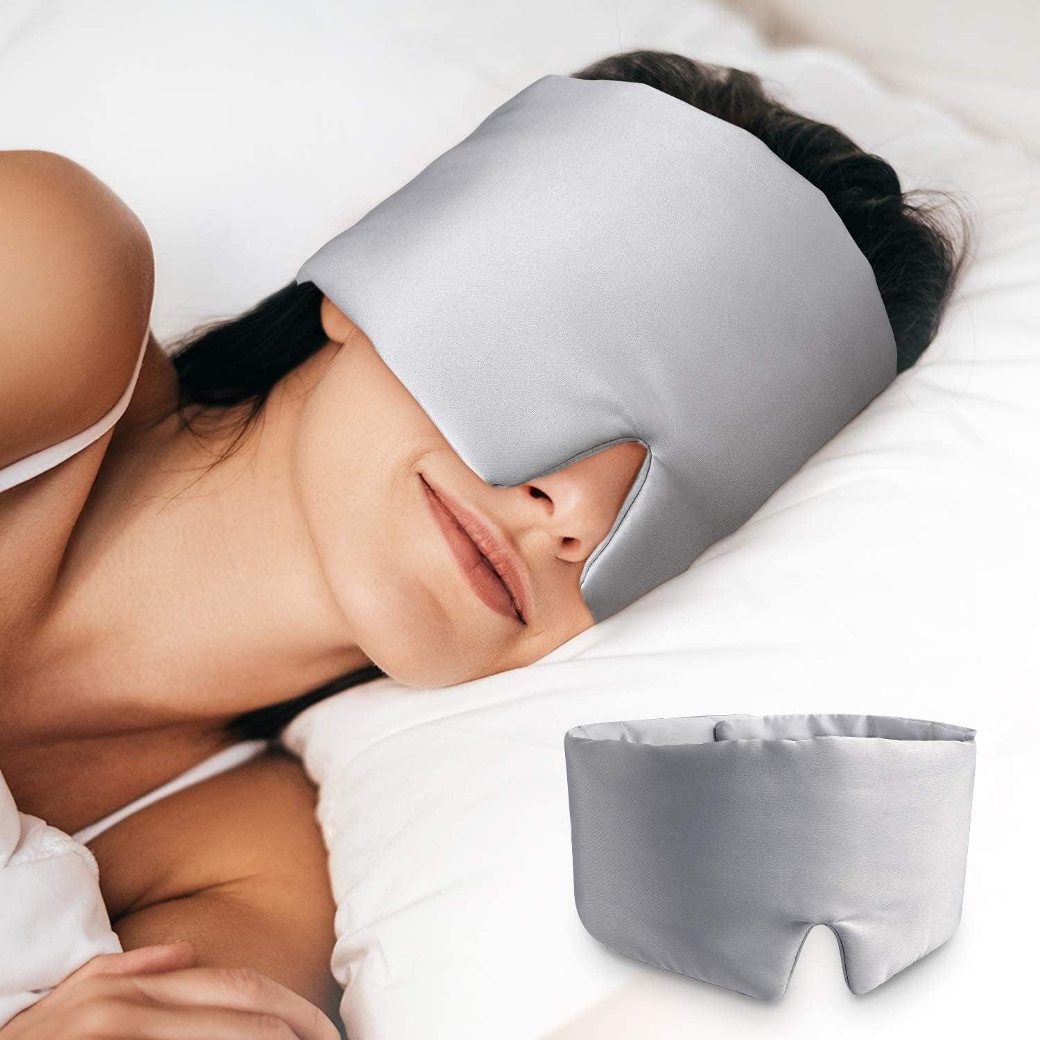 Long Sleep Shading Not Tight Ear All-inclusive Eye Shield Artificial Silk Cold Soft Eye Mask - Purely Find