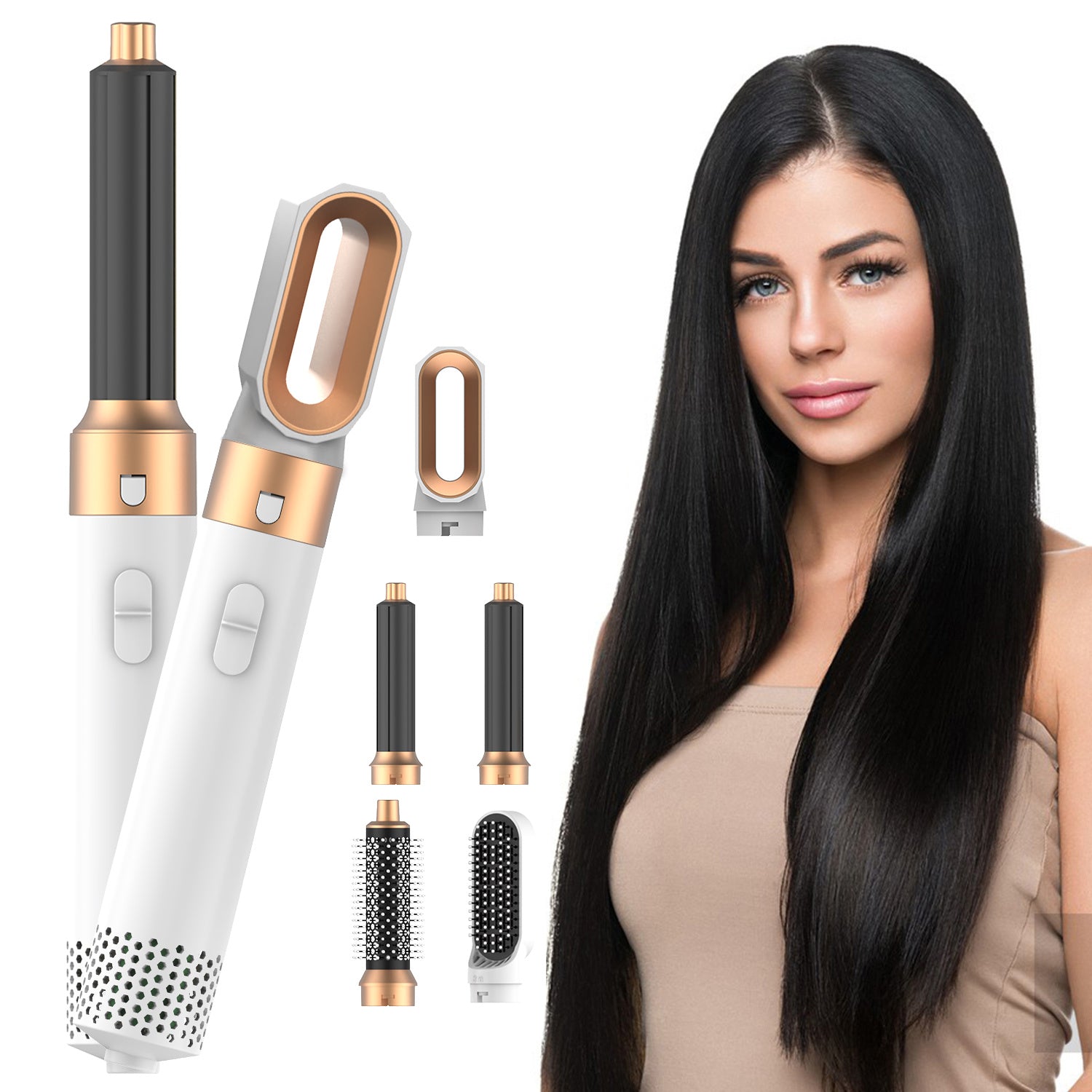 5 In 1 Blow Dryer Brush For Drying Straightening Curling Volumizing Multi Hair Style