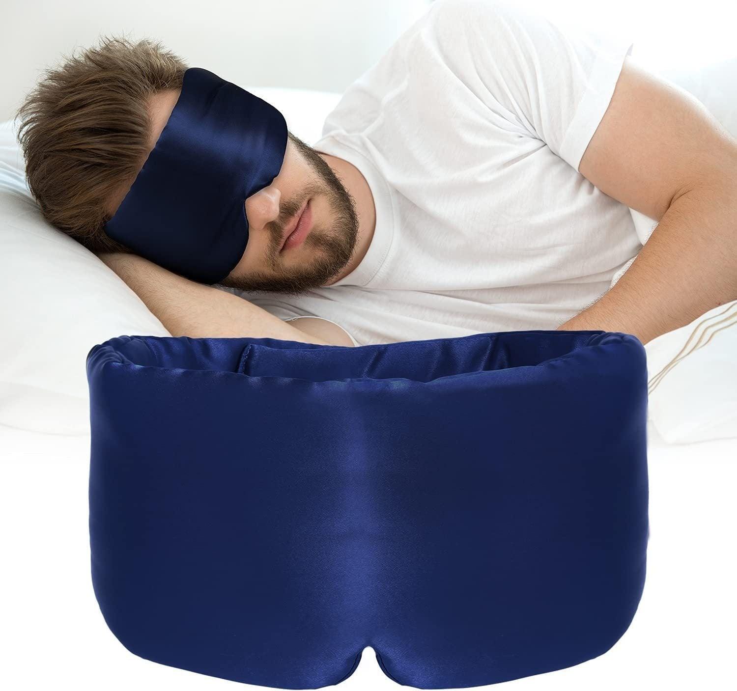 Long Sleep Shading Not Tight Ear All-inclusive Eye Shield Artificial Silk Cold Soft Eye Mask - Purely Find