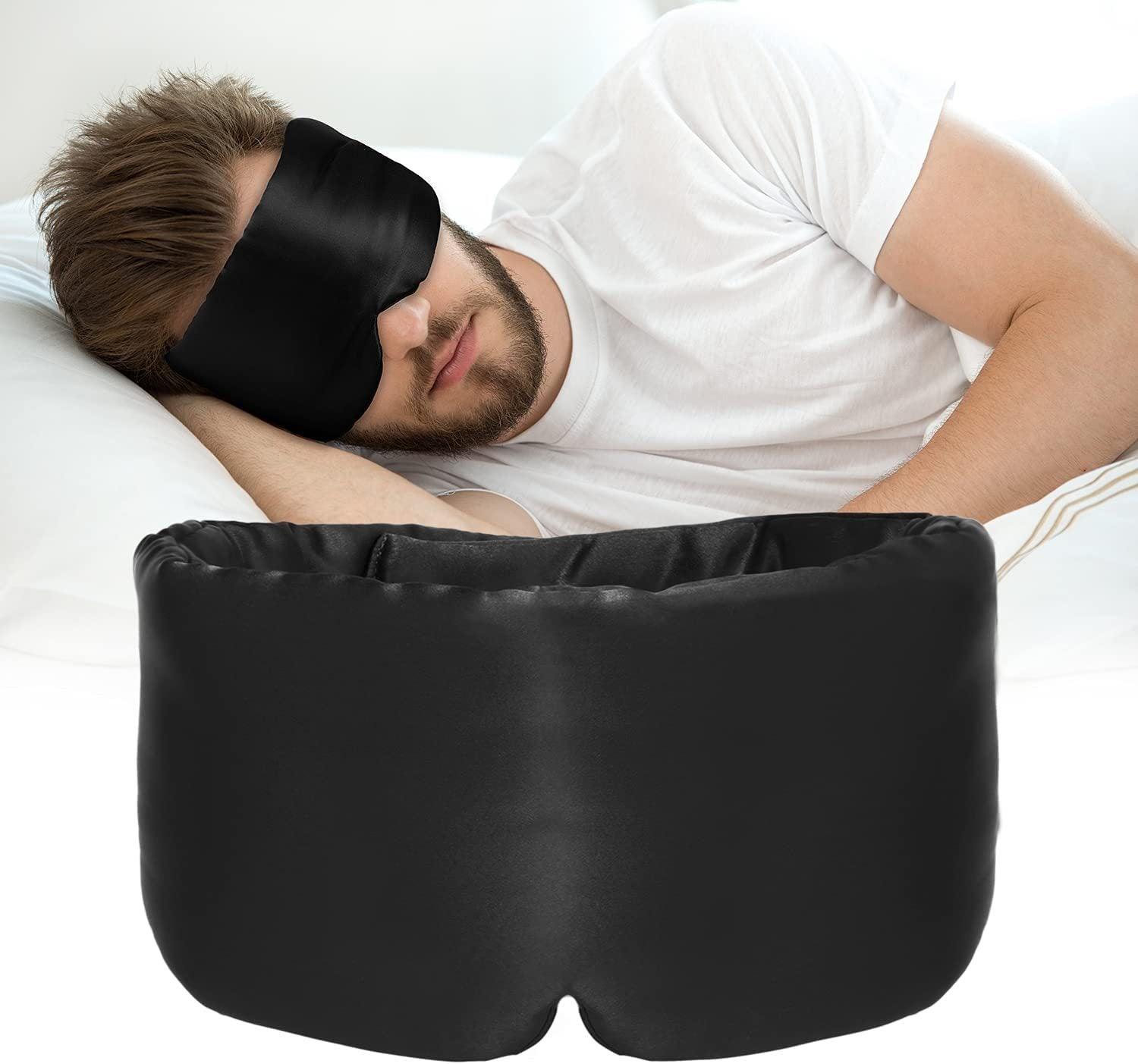 Long Sleep Shading Not Tight Ear All-inclusive Eye Shield Artificial Silk Cold Soft Eye Mask - Purely Find